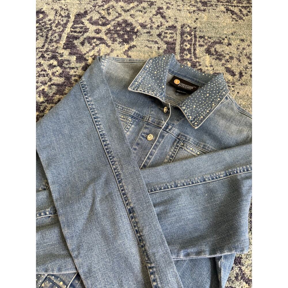 Christine Alexander X Swarvorski Crystal Bedazzled Y2K Jean Jacket Cowgirl